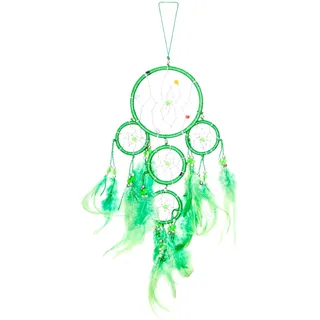 40cm x 9cm Dreamcatcher Traumfänger Knall Grün Neon Glitzer Gute Träume