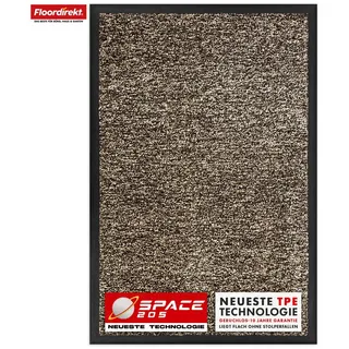 Floordirekt Fußmatte Space 205, Schmutzfangmatte hochabsorbierend - Matte Eingangsbereich, langlebig & rutschfest - Fußmatte innen/Schmutzfangmatte außen braun 120 cm x 180 cm
