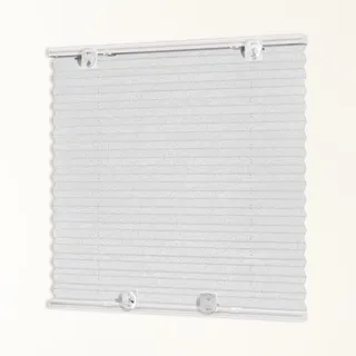 HOMEDEMO Plissee ohne Bohren mit Saugnäpfen, Blickdicht & UV-Schutz, Plisseerollo für Fenster, Dachfenster, Holzfenster, Balkontüren, Wohnmobilfenster, B90xH120cm, Weiß-Crush
