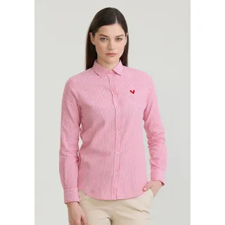 Felix Hardy Hemdbluse Gestreiftes Langarm Hemd Pink M