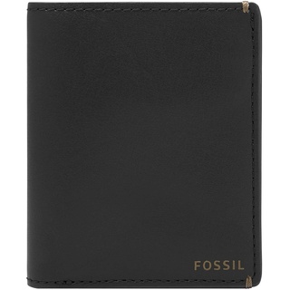 Fossil Herren-Geldbörse aus Leder, schmal, minimalistisch, mit doppelter Vordertasche, Joshua Black, Bifold