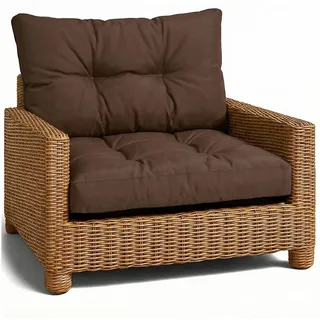 Amazinggirl Sitzkissen Polster für Gartenmöbel - Lounge Kissen Outdoor braun Sitzpolster: 50x50 cm