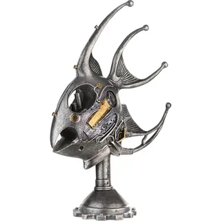 Dekofigur CASABLANCA BY GILDE "Skulptur Steampunk Fisch, silber" Dekofiguren Gr. B/H/T: 26 cm x 36,5 cm x 10 cm, silberfarben Deko-Objekte