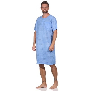 EloModa Nachthemd Herren Nachthemd Sommer Sleepshirt, Gr. M L XL XXL (1-tlg) blau XL