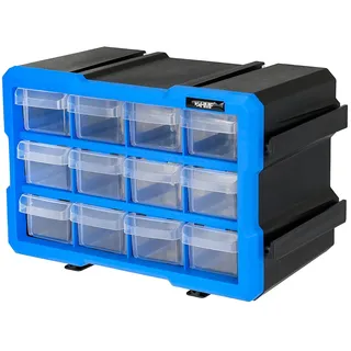 HMF Sortierbox 29,5 x 19,5 x 16 cm 12-tlg. Blau/Schwarz