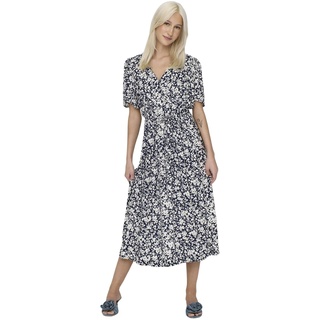 Only Damen Kleid ONLHALIA Regular Fit Blau Caroline Flower 15323675 XL