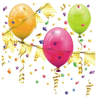 Linoows Papierserviette 20 Servietten Kinder Party mit bunten Luftballons, (Packung), Motiv Kinder Party mit bunten Luftballons bunt