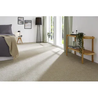 andiamo Teppichboden Izmir für Wohnzimmer und Kinderzimmer - Teppichboden Meterware zum Verlegen - Teppichbelag mit hoher Trittschalldämmung - weicher Teppichboden 400 x 250 cm Beige