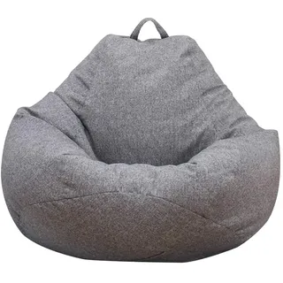 BAODBF Bezug für Sitzsack, ohne Füllung, 100 x 120 cm, für Schlafzimmer, Wohnzimmer, Büro, Grau