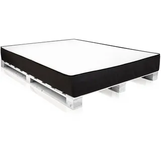 PALETTENBETT + MOODY Wende-Matratze 160x200 f. alle Gewichtsklassen Fichte WEISS