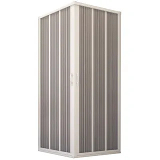 Forte Flex Eck-Duschkabine mit Falttür 90 x 90 cm weiß inkl. Duschtasse