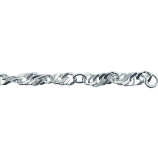 Adelia ́s Fußkette 925 Silber Singapur Fußkettchen 25 cm Ø 3,5 mm, Silberschmuck für Damen silberfarben