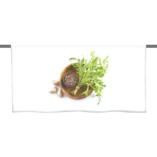 Scheibengardine Cafehausgardine - Bistrogardine Küchenfreuden Salat - Küchengardine, gardinen-for-life 60 cm x 25 cm