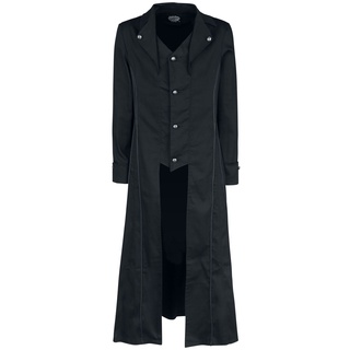 H&R London - Gothic Militärmantel - Black Classic Coat - S bis XXL - für Männer - Größe XXL - schwarz