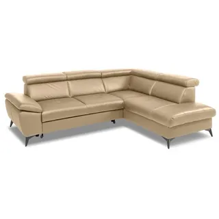 Ecksofa Rio Leder Beige