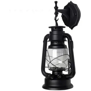 WEIGR Wandleuchte Retro, Wand montiert Wandlampe E27 Antike Laterne Lampe Landhaus Rustikal Flur Wandlampe Industriell Licht Dekor Lampe für Restaurant Bar Cafe Wand Lampe (Schwarz)