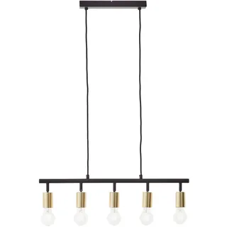 Brilliant Tiffany 5-flg. 90 x 63 cm schwarz matt/messing