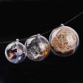 ZAMETTER Transparente Weihnachtskugel Hohle Plastikkugeln Befüllen (14 cm) | DIY befüllbare Handwerk Bruchsichere Weihnachtsbaumkugeln Ornamente für Bastelarbeiten Festliche Hochzeits Party Dekor