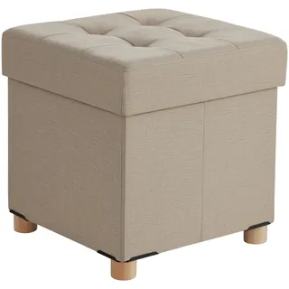 Relaxdays Hocker mit Stauraum Polyester 38 x 38 x 38 cm Beige