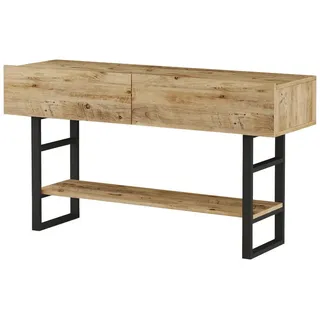 en.casa Konsolentisch 139 x 76 x 43 Eiche cm 