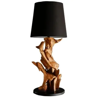 ExotischerLeben Nachttischlampe IKAL Treibholz Tischlampe 82 cm Unikat aus 100% Handarbeit, Unikat schwarz