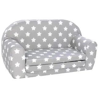 yourhouse24 Kindersofa SNUGKIDS Doppelsofa Kindercouch Kindermöbel Sterne grau