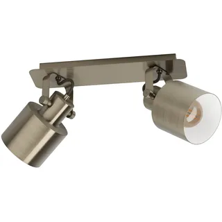 EGLO Deckenstrahler Southery, 2-flammige Deckenlampe mit schwenkbaren Spots | elegante Deckenleuchte aus brüniertem Metall, Deckenspot mit E27 Fassung