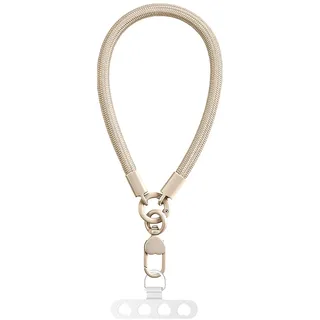Casecond Kurz Handykette Handyanhänger Handyband Handy Kette Lanyard Handgelenkband mit 360° Drehbarem Clip Patch Universal für iPhone 17 Pro Max, Reisen, Kamera,Kartenhalter, Schlüsselbund Beige