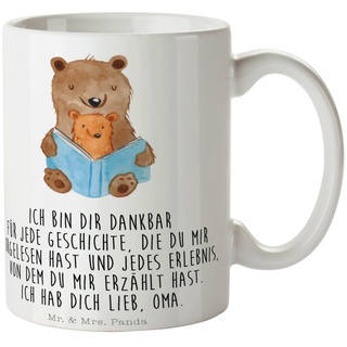 Mr. & Mrs. Panda Tasse Bären Buch - Weiß - Geschenk, Lieblingsoma, Großmutter Geschenk Oma, Keramik, Einzigartiges Botschaft weiß