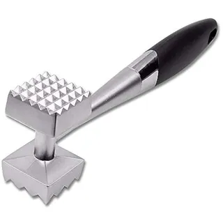 UHARBOUR Hammer-Fleischhammer für Steaks, Huhn, Fisch, Schweinefleisch, strapazierfähiges Metall, guter Griff, doppelseitig, 21,6 cm
