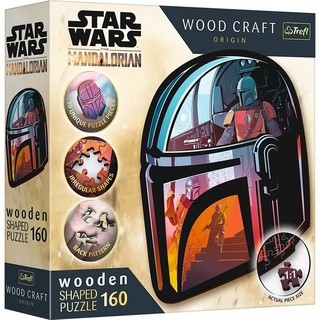 Trefl 20186 Woodcraft Star Wars The Mandalorian Konturenpuzzle aus Holz, Mehrfarbig
