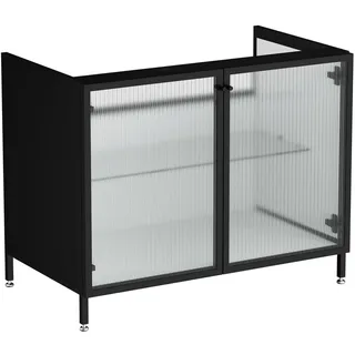 Vitra Waschtisch-Unterschrank 2 Glastüren 88 x 51 x 71,5 cm Schwarz