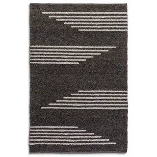 Allgäuer Teppichmanufaktur Webteppich Alpina Design III 130x200cm Schurwolle Grau Anthrazit 130 x 200 cm