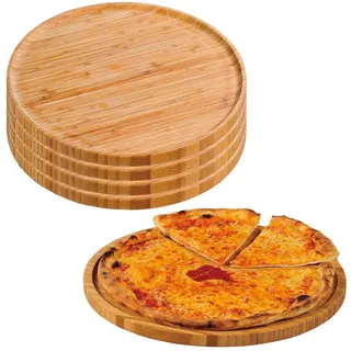 Kesper Pizzateller,, Natur, Holz, 5-teilig, Bambus, Rund, Essen & Trinken, Geschirr, Teller, Pizzateller