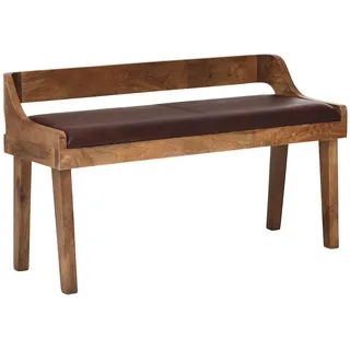 KADIMA DESIGN Polsterbank Echtleder Braun 108 x 63 x 43 cm