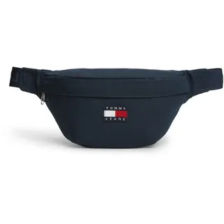 Bauchtasche TOMMY JEANS "TJM ESS DAILY BUMBAG", Damen, Gr. B/H/T: 32cm x 13cm x 6cm, blau (dunkelblau), Textil, Taschen, Unisex Gürteltasche, Crossbodybag, Minibag mit Logo-Aufnäher