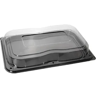 MONOUSO - Plastiktablett Schwarz mit Deckel 55x37cm (25 Stück)