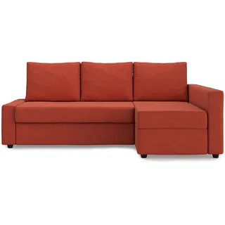 MASTERS OF COVERS Friheten Schonbezug für die IKEA Friheten mit Chaiselonbezug, Sofabettbezug, Ersatzbezug für Sofabett, Sektionalbezug (Polyester-Orange)