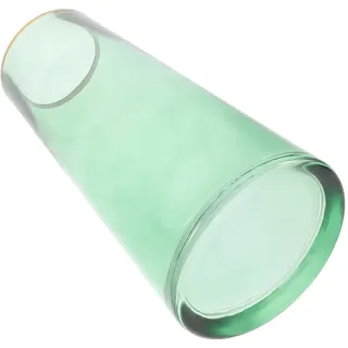 Grüne Glas Blumenvase mit Goldrand, Hohe Vase für Blumensträuße
