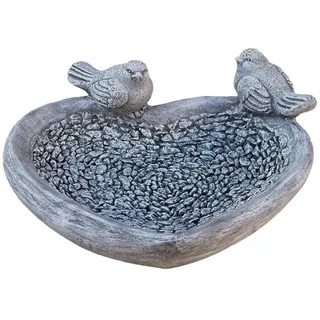Stone and Style Vogeltränke Frostfeste XL Vogeltränke Herz mit Vögeln
