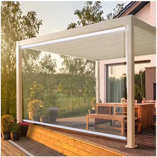 Transparentes Wasserdichtes Rollo,Transparent Wasserdichtes Roll-Up-Rollo,Outdoor-Balkon-Terrassen-Tür Durchsichtige Rollos, PVC-Kunststoff-Regenschutz-Fenster-Rollos,160x350cm/62.9x137.7in