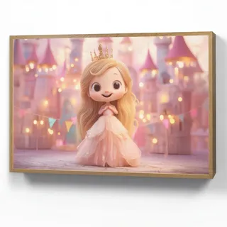 NACHTTISCHLAMPE MIT AKKU Prinzessin - Rosa - Schloss 90x60 cm