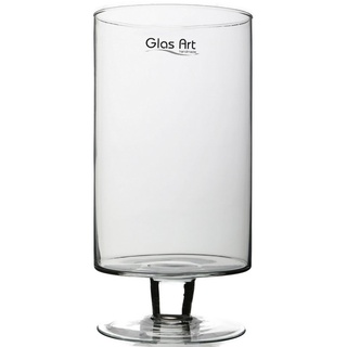 GlasArt Tischvase Glas-vase mit Fuß, Pokal Glas, Höhe 20/30/40cm Wohnzimmer Fensterbank 40 cm