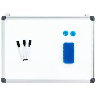 COSTWAY Magnettafel, Whiteboard, Pinnwand Wandtafel Board mit Alurahmen weiß 35 cm x 50 cm