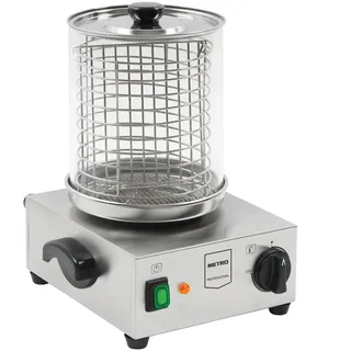 METRO PROFESSIONAL Hot-Dog-Maschine GHM1002, Edelstahl/Glas, Ø 20 x 40 cm, 800 W, mit Wasserstandsanzeige, silber