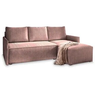 Masseno Ecksofa, Lila, Kunststoff, 3-Sitzer, L-Form,L-Form, 206x143 cm, Wohnzimmer, Sofas & Couches, Wohnlandschaften, Ecksofas