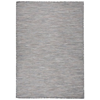 vidaXL Outdoor-Teppich Flachgewebe 140x200 cm Braun und Blau
