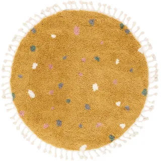 Confetti Teppich - Gelb  Ø 100