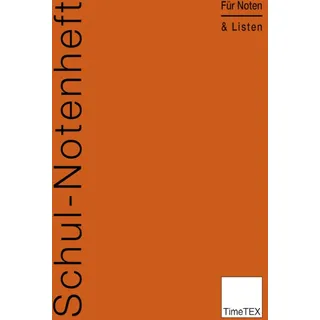 TimeTEX Schul-Notenheft - Für Noten und Listen - A4 - Heft - Orange - 10780 - Schulnotenheft - Zensurenheft