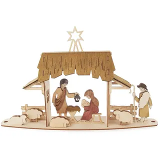 Rudolphs Schatzkiste Bastelset Lichterbogen Motiv Krippe für Teelichte BxHxT 56x40x10cm NEU Schwibbogen Leuchterbogen